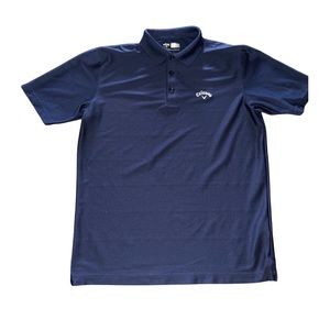 Callaway Navy Blue 3 Button Golf Polo: Men’s Medium: Moisture Wicking: GUC